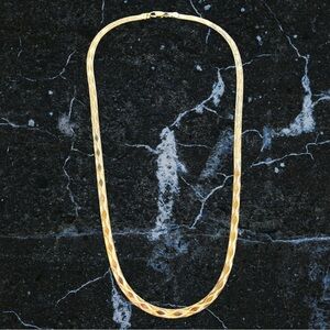 Elegant Italian Milor 925 Sterling Silver Gold 20”Herringbone Necklace